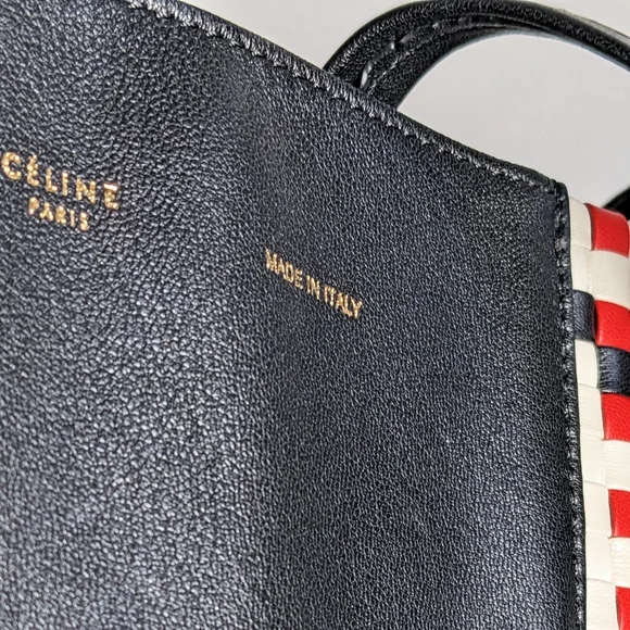 Rare Céline Woven leather tote large Firm - Picture 16 of 16